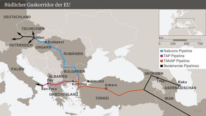 Infografik Südlicher Gaskorridor der EU