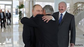 Владимир Путин, Нурсултан Назарбаев и Александр Лукашенко в Минске 