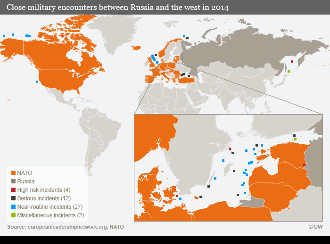 Infografik militäre Zwischenfälle Russland und den Westen 2014