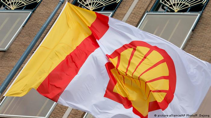 A Shell flag flies outside the RDS headquarters in The Hague, Netherlands