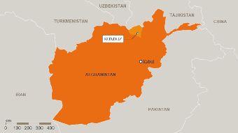 Karte Afghanistan Provinz Kunduz Deutsch/Englisch