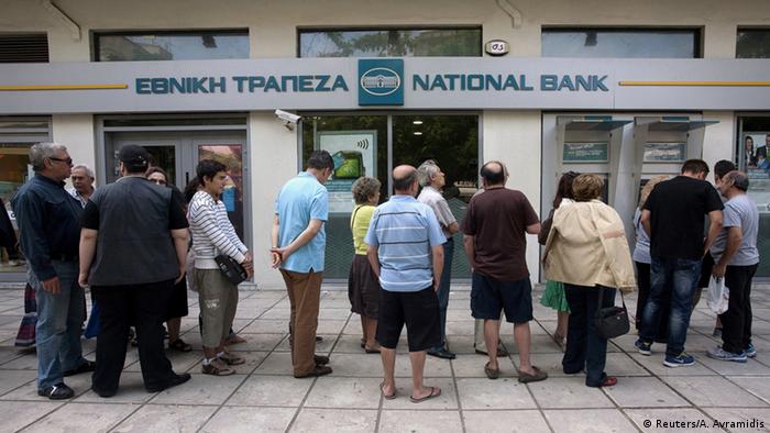 Queue in front of a Greek bank