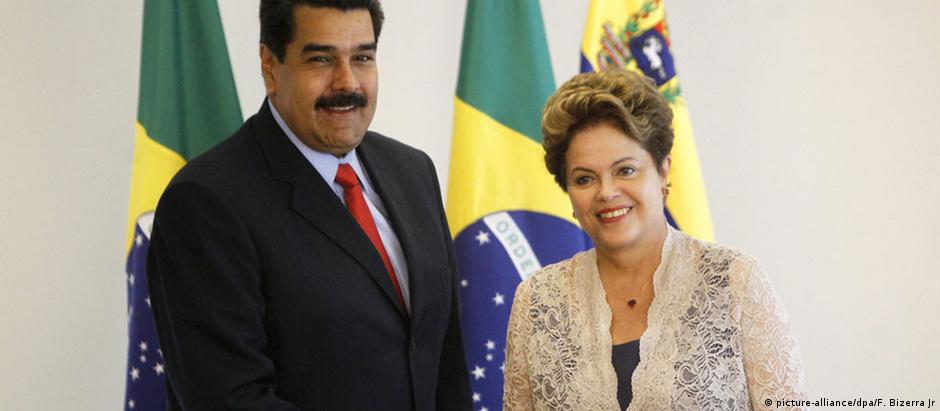 A presidente Dilma com Nicolás Maduro no Planalto, no ano passado: relações podem estar esfriando
