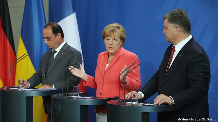 Deutschland Merkel Hollande Poroschenko in Berlin
