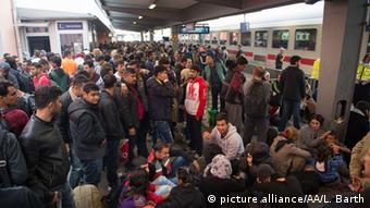 overcrowded train station 