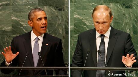 Bildkombo UN Generalversammlung Russland USA Wladimir Putin Barack Obama 