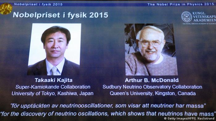 Nobelpreis 2015 Physik Takaaki Kajita und Arthur B. McDonald