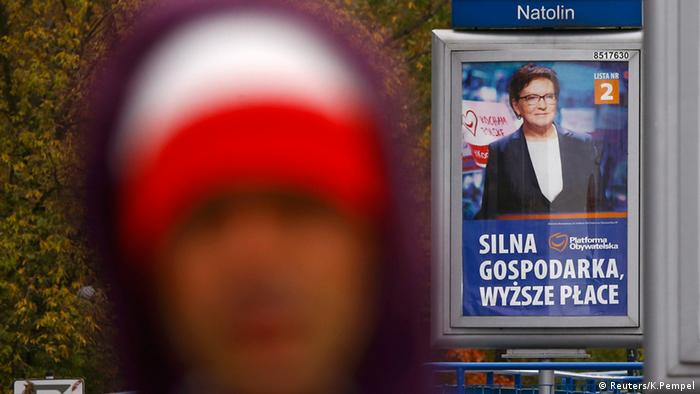 Polen Warschau Wahlkampf Plakat 
