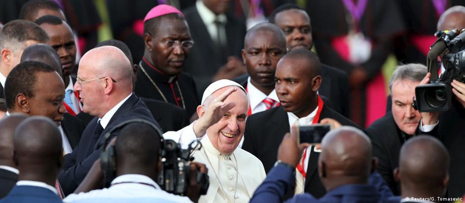 O papa Francisco durante visita a Nairóbi, no Quênia