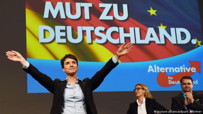 En primer plano, la presidenta del partido Alternativa para Alemania, Frauke Petry.