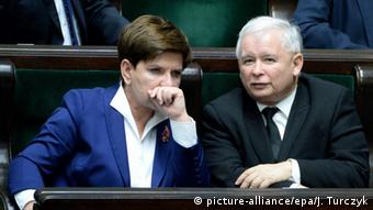 Η Μπεάτα Σίντβο και ο Γιάροσλαβ Κατσίνσκι στο πολωνικό κοινοβούλιο