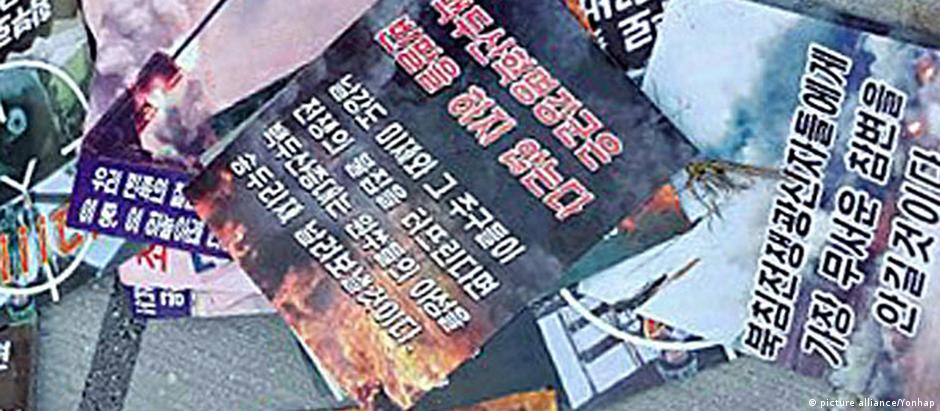 Panfletos de propaganda norte-coreana chegaram até Seul