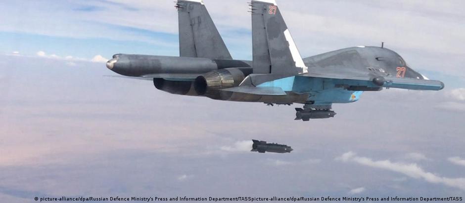 Aeronave russa durante uma operação na Síria