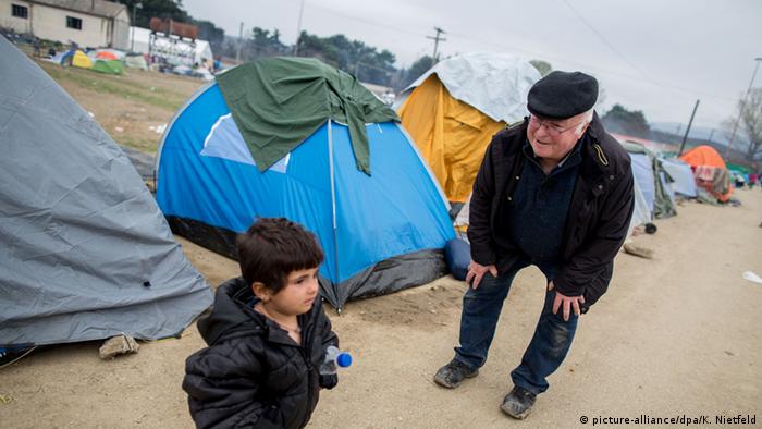 Март 2016: Блюм в бежанския лагер в Идомени