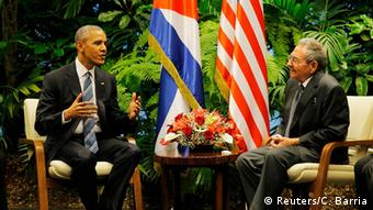 Από την ιστορική συνάντηση του προέδρου των ΗΠΑ Μπ. Ομπάμα με τον πρόεδρο της Κούβας Ραούλ Κάστρο χθες στην Αβάνα