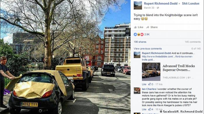 Facebook Screenshot Londoner machen sich lustig über Saudi-Milliardär 