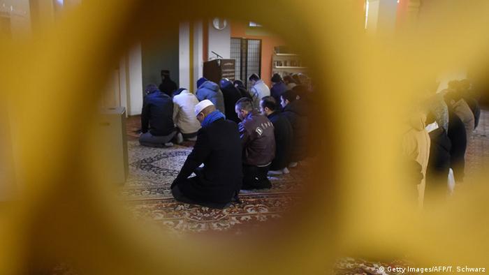 Belivers attend the Friday prayer at a mosque of the Lahore Ahmadiyya Movement for the Propagation of Islam in Berlin