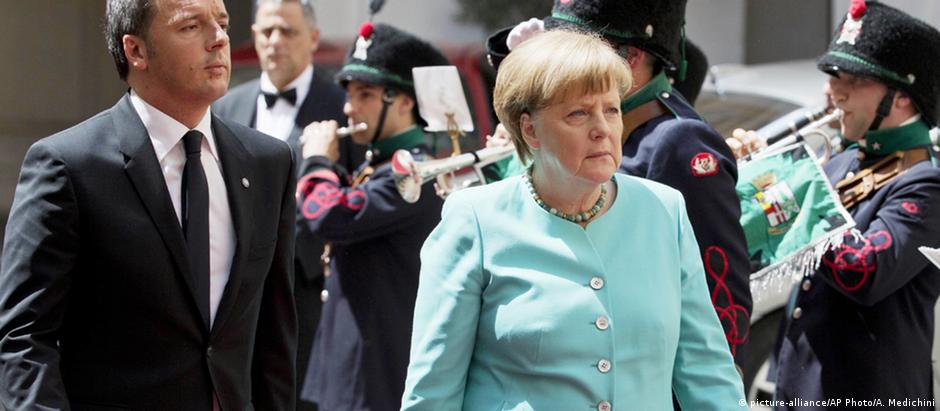 Angela Merkel e Matteo Renzi após reunião em Roma