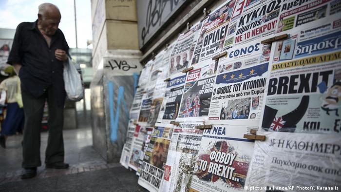 Griechenland Brexit Zeitungen in Athen