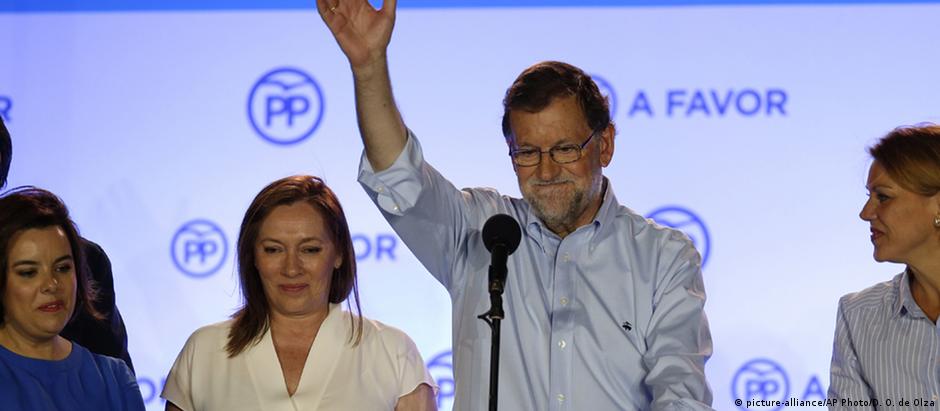 Mariano Rajoy comemora vitória