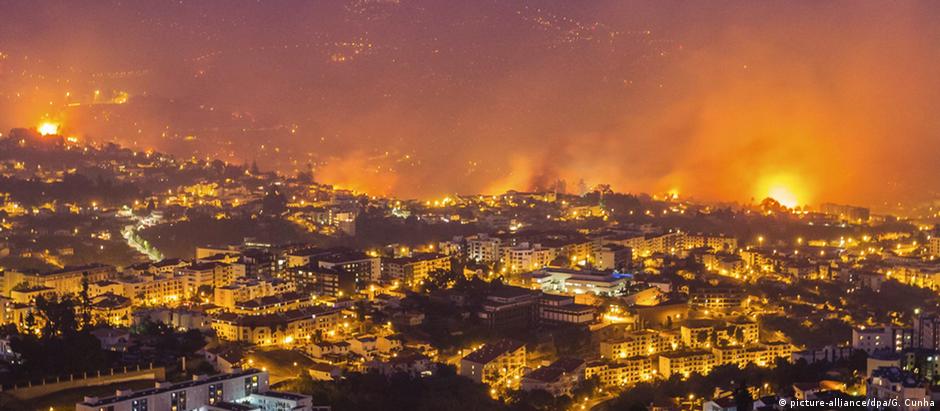 Incêndio florestal em Funchal, na Ilha da Madeira