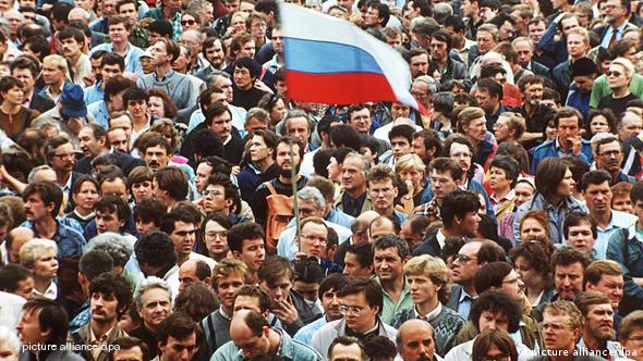 Flash-Galerie Glasnost Putsch gegen Michail Gorbatschow in Moskau Demonstration