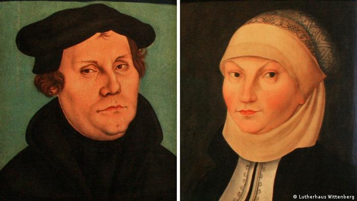 Martín Lutero y su mujer, Katharina von Bora.