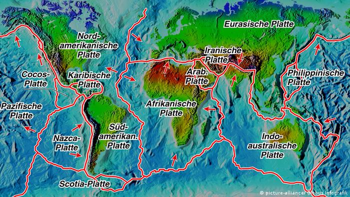 Plattentektonik der Erde (picture-alliance/ Globus Infografik)