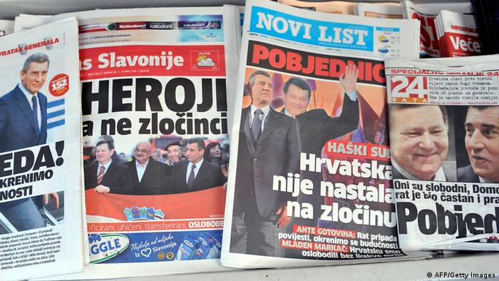 Kroatische Zeitungen Zeitungscover (AFP/Getty Images)