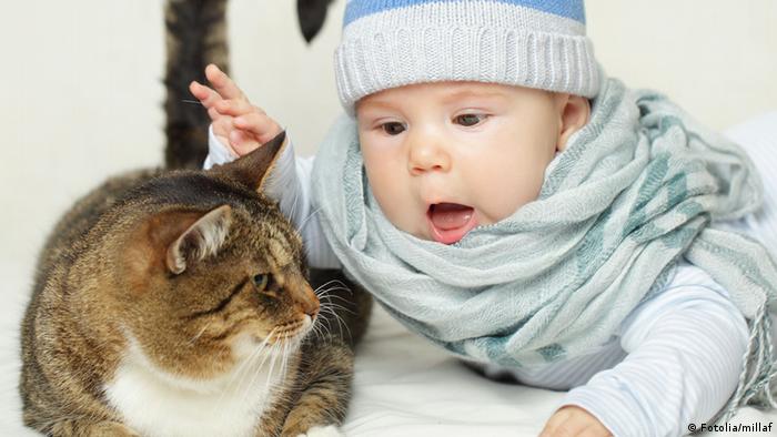 Baby with Katze