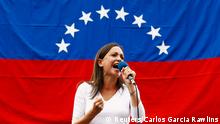 Die venezolanische Oppositionpolitikerin María Corina Machado