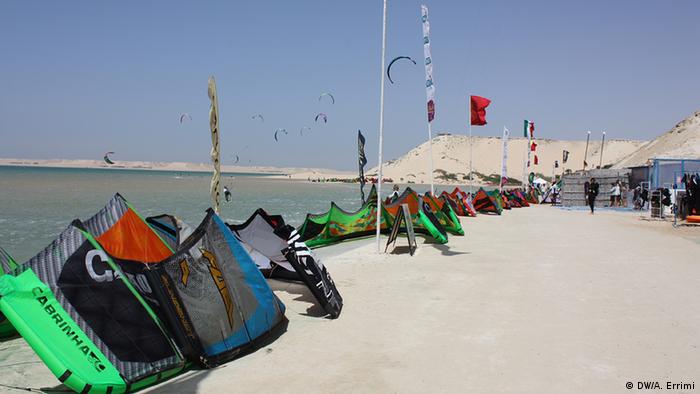 Marokko Kitesurfen Weltmeisterschaft in Dakhla Strand