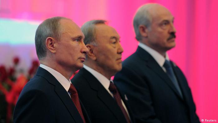 Владимир Путин, Нурсултан Назарбаев и Александр Лукашенко