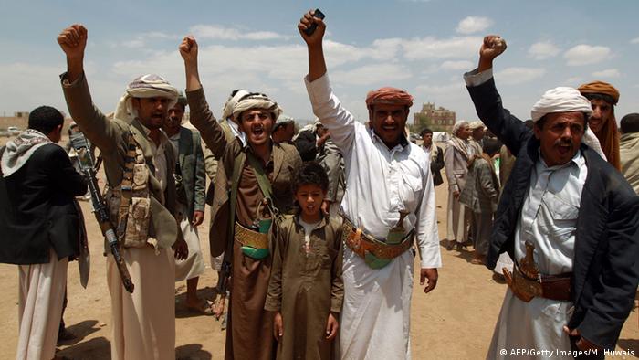 Jemen Protestcamp der schiitischen Saidi-Rebellen / Huthi Bewegung in Sanaa (AFP/Getty Images/M. Huwais)