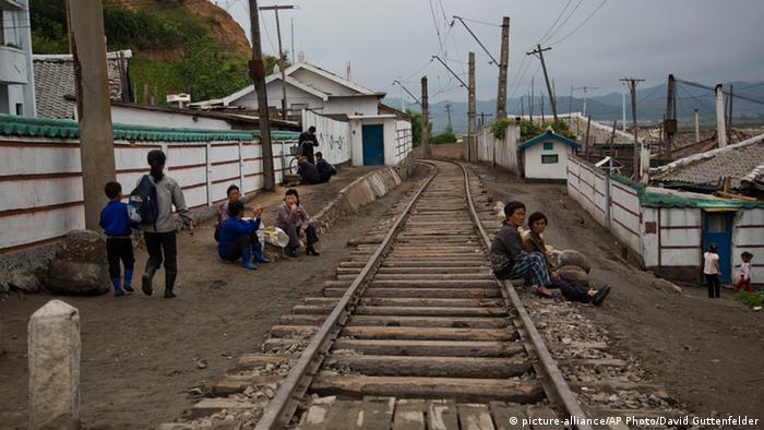 Railroad tracks in North Korea