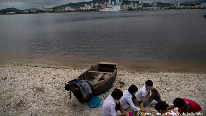 A picnic on the beach in Wonsan, North Korea