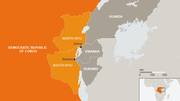 Karte DR Kongo Nord-Kivu Süd-Kivu Goma Bukavu eng