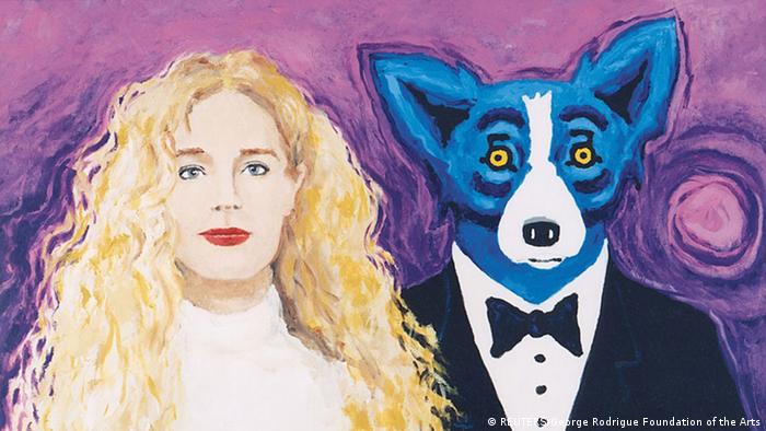 El perro azul en traje de noche, en la pintura Wendy y yo, es obra del pintor George Rodríquez, de Louisiana. El cuadro es tan codiciado, que una vez fue robado de una galería.