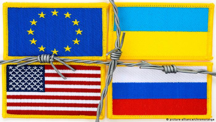 Symbolbild Beziehungen USA Russland Ukraine EU (picture-alliance/chromorange)