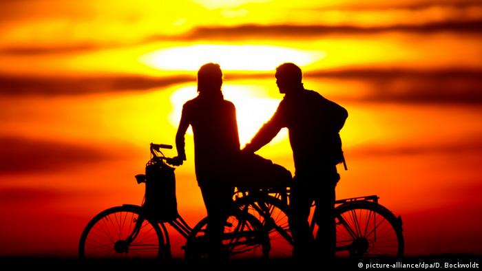 Deutschland Fahrradfahrer in Berlin