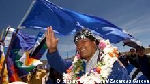 Evo Morales Flagge blau Bolivien