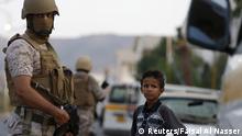 Jemen Saudi-Led Koalition Soldat Kind Junge Straße