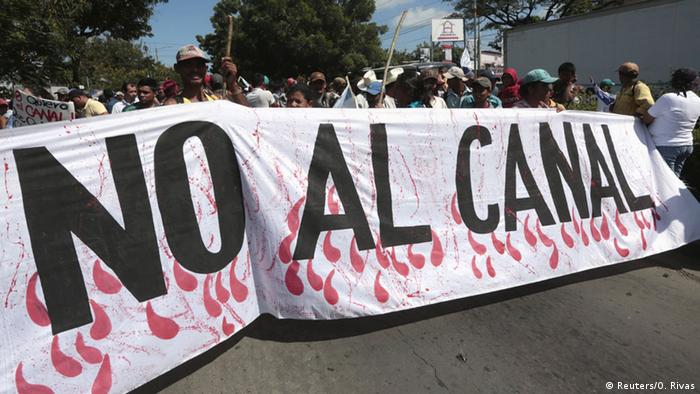 Protesta de nicaraguenses contra construcción del canal