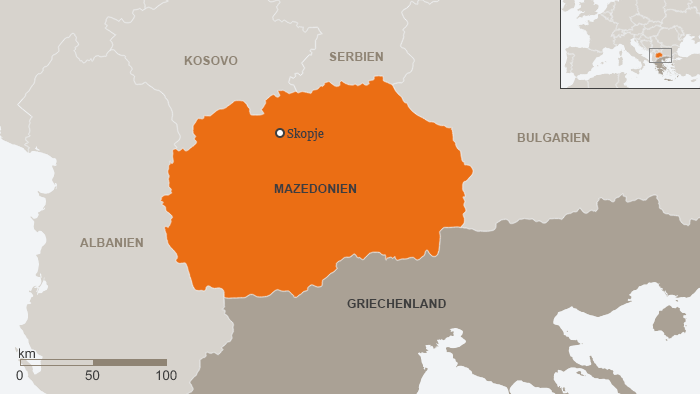 Karte Mazedonien Griechanland Nachbarländer Deutsch