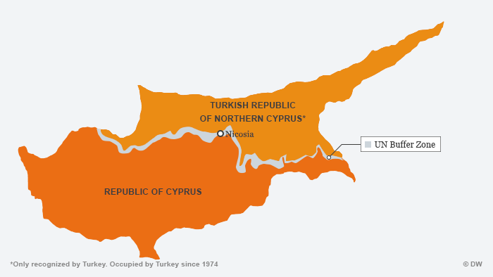 Karte von Zypern ENGLISCH