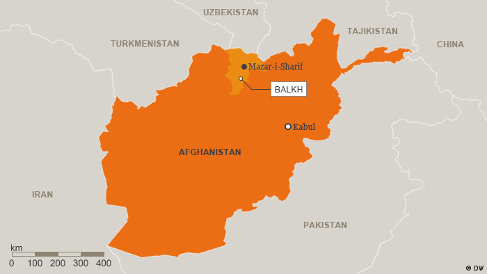 Karte Afghanistan Mazar-i-Sharif Englisch (DW)