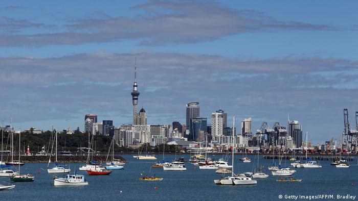 Auckland skyline in New Zealand