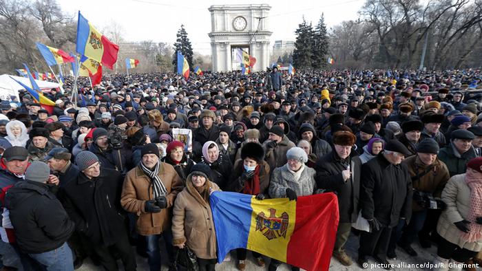 Proteste in Chisinau Moldova (picture-alliance/dpa/R. Ghement)