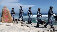 China Soldaten auf Woody Insel im Paracel Archipel