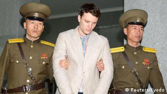Nordkorea US-Student Otto Warmbier zu 15 Jahren Arbeitslager verurteilt (Reuters/Kyodo)